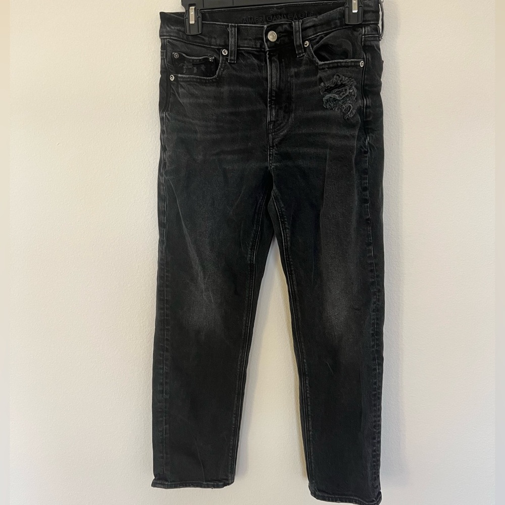 American Eagle Outfitters Women's Black Straight Leg Jeans